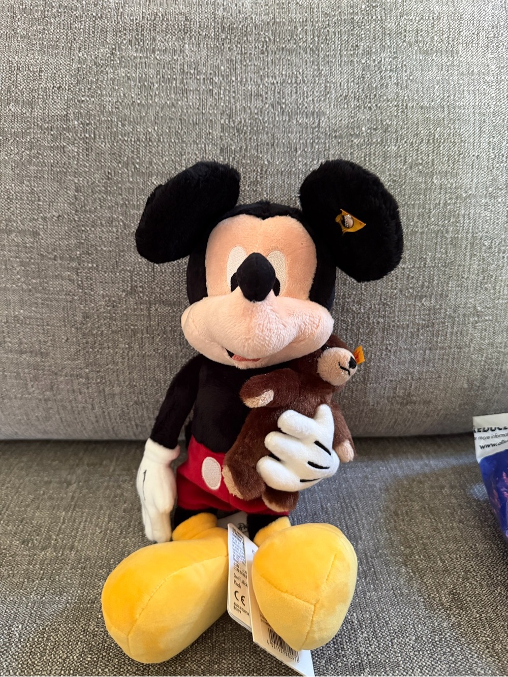 Steiff Disney Parks Exclusive Mickey Mouse Plush Toy with Teddy